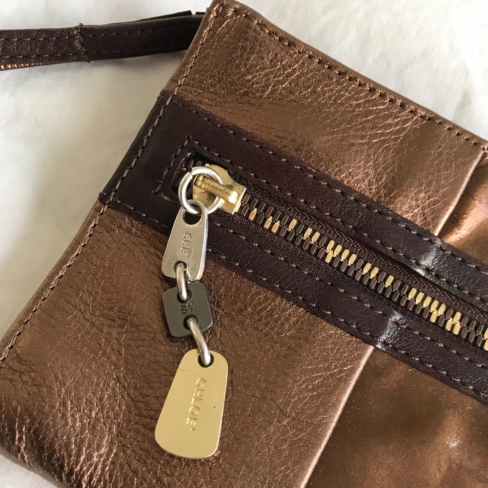 See by Chloe Metallic Brown Wristlet